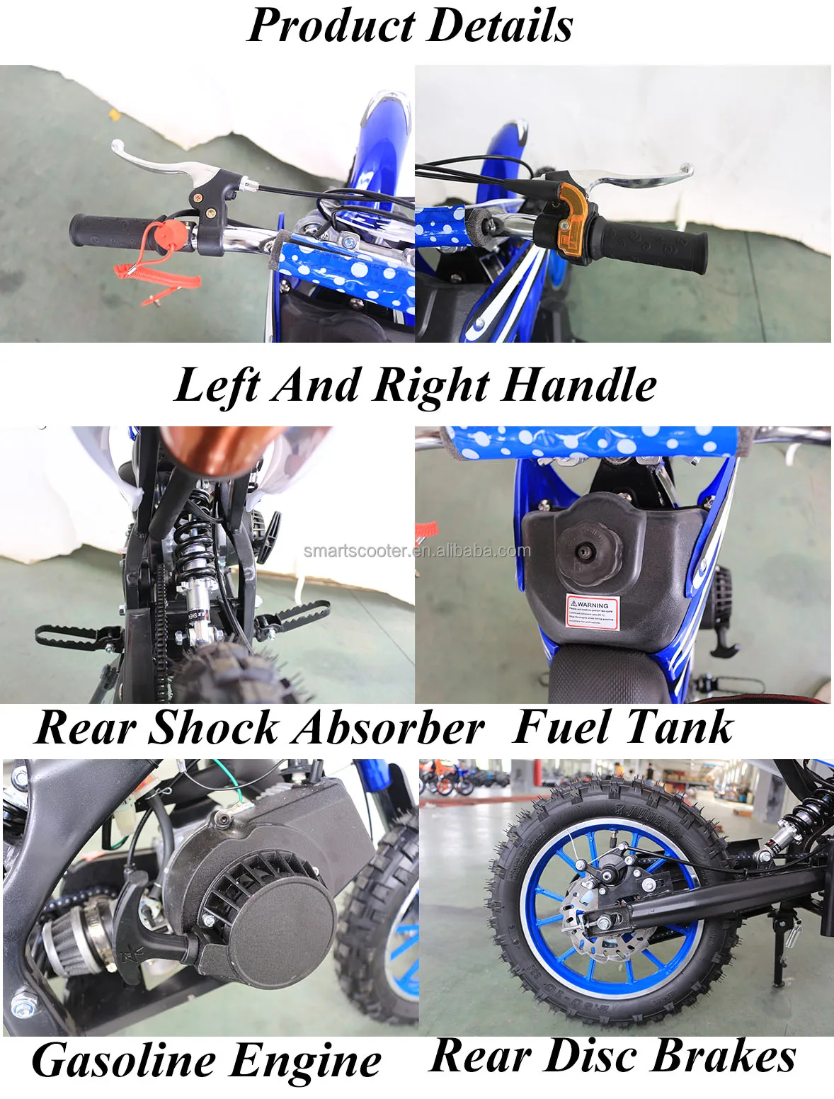 Mini Cross 49CC 50CC Dirt Bikes with Inverted Shock