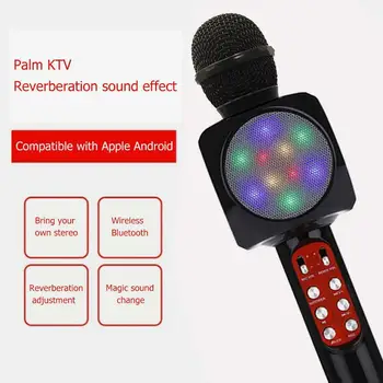 Microfono Portatile Wireless Con Bluetooth Karaoke Cassa Integrata Ws-1816  