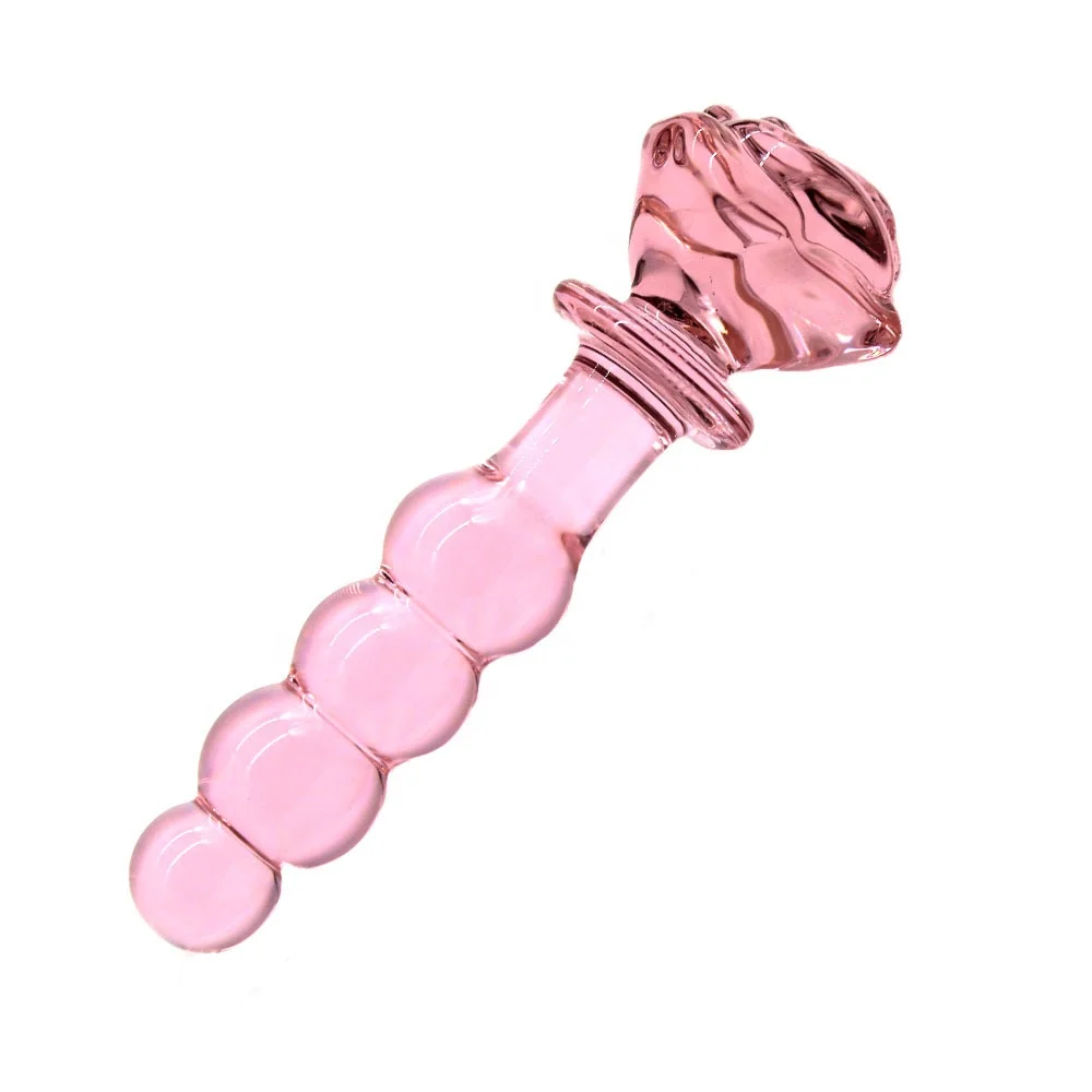 Populaire pas cher expdition adulte sex toy grand grand plug anal ensemble  verre tentacule cristal gode baguette femmes rose verre plug anal