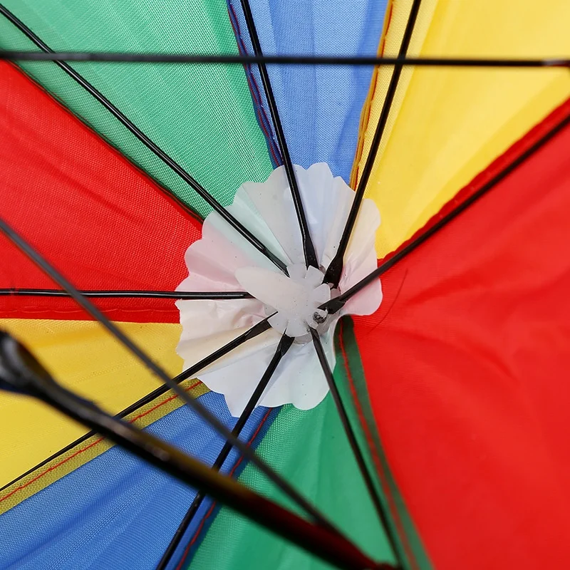Outdoor Rainbow Headband Umbrellas Travel Sunshade Hats