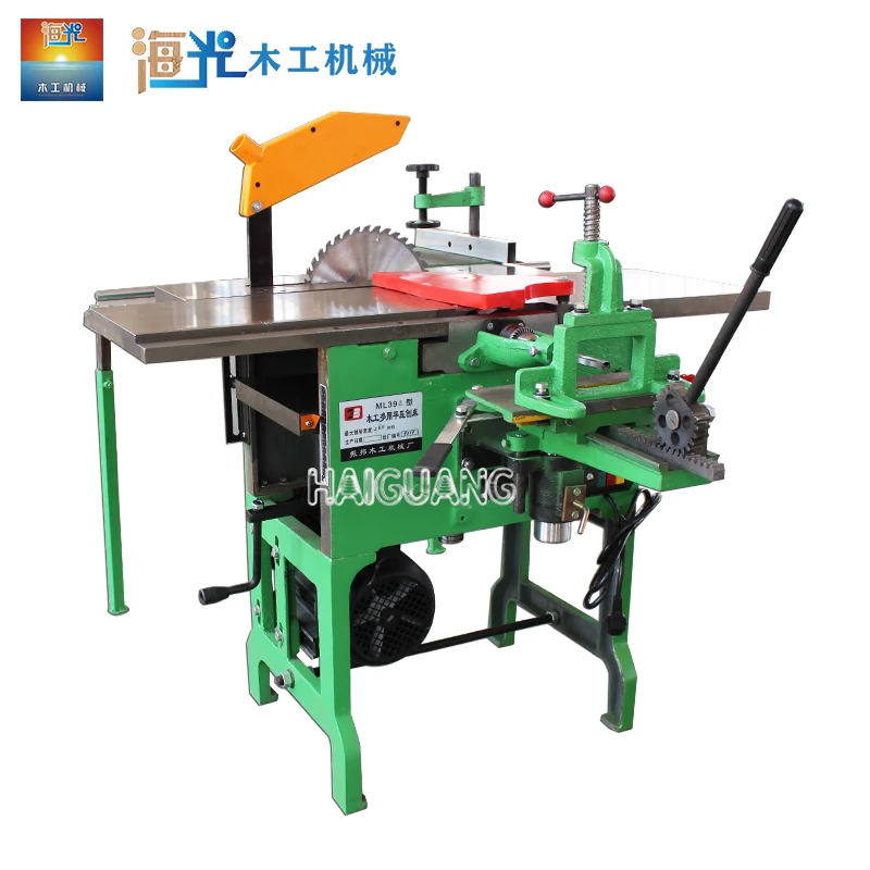 Woodworking 10-in-1 Multi-purpose Machine Tool Saw Planer Drill Thicknesser Sharpener Grinder Chamfering Combined Machine