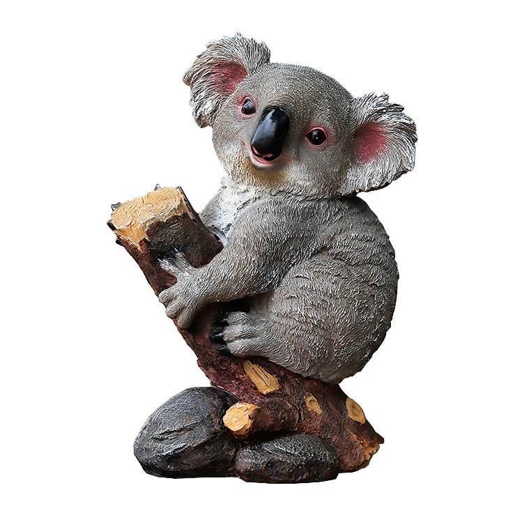 Life Size Statue Simulation Koala Bear Cute Animal Figurine Fiberglass
