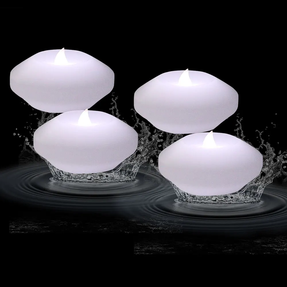 White Flickering 3 Inch Flameless Water Activated Floating Wax Led