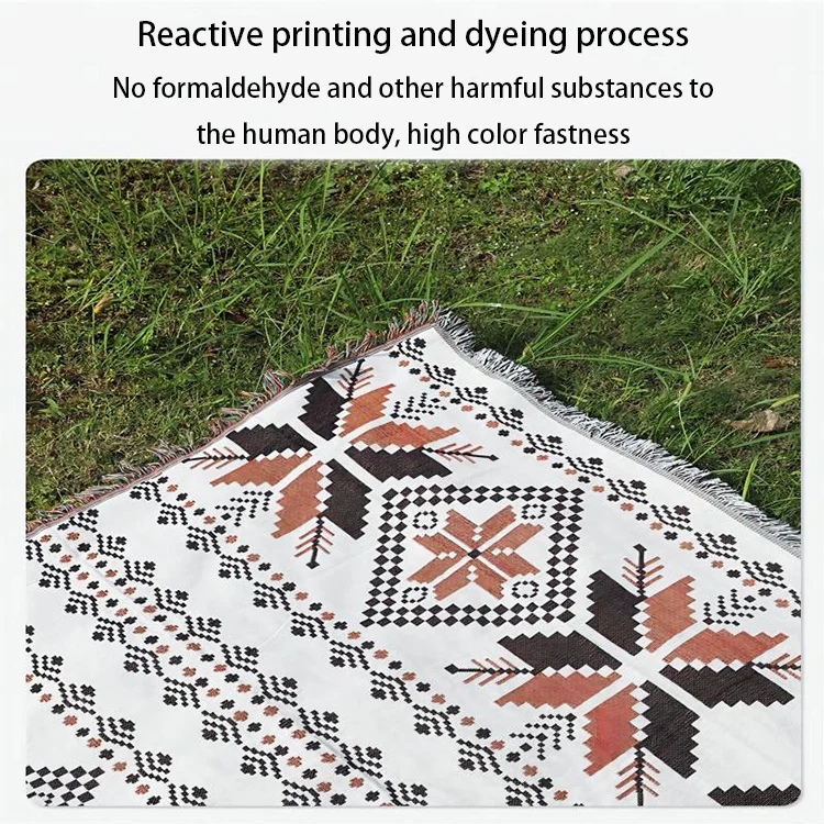 Large Cotton Bohemian style decor shawl cover blanket, Camping picnic blanket floor mat manufacture