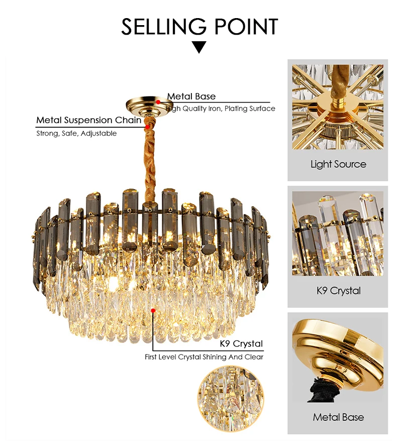 Luxury Modern Crystal Chandelier for Living Room