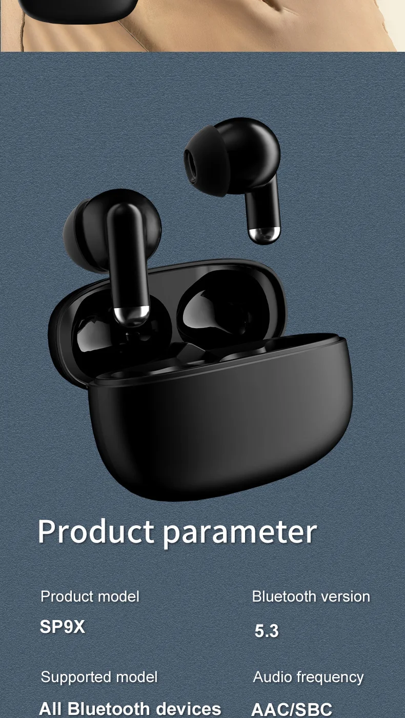 SP9X Wireless TWS Earbuds - Perfect Sound for Sports & Gaming