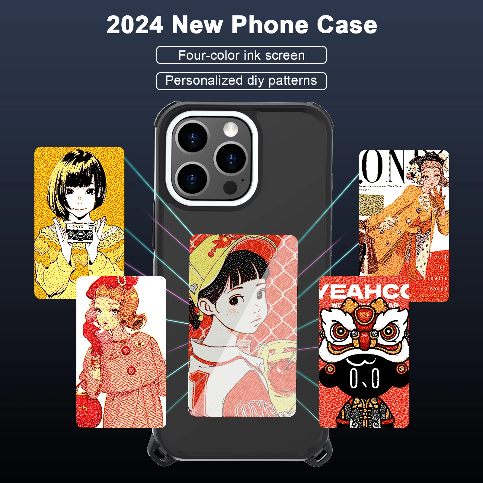 Luxury Design NFC E Ink Screen Display PC Phone Case With Lanyard Hole for iPhone 16 Pro Max Wholesale Customizable Logo