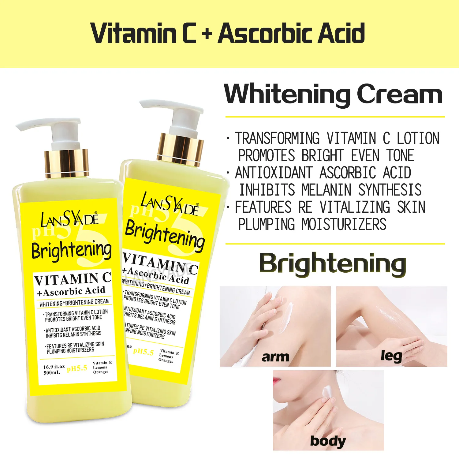 Anti-Aging Vitamin C Glutathione Whitening Lotion Moisturizing and Firming  Body Lotion Deep Nourish Skincare Brightening Cream