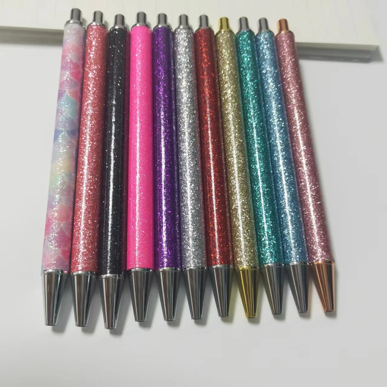 Black Ink Glittering Non Clip Pen Blanks Promotional
