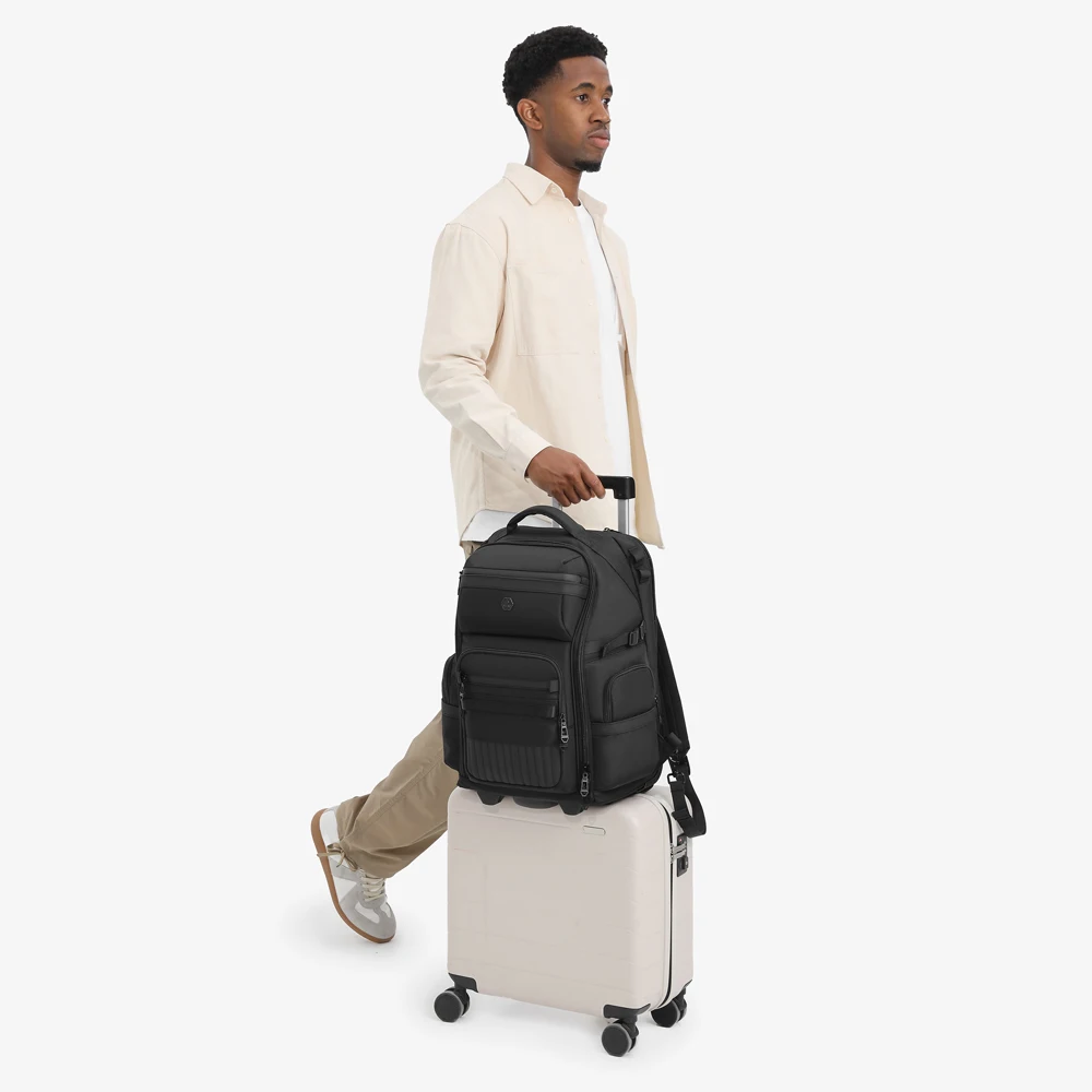Lightweight Trolley Backpack With Wheels For Travel Airplane