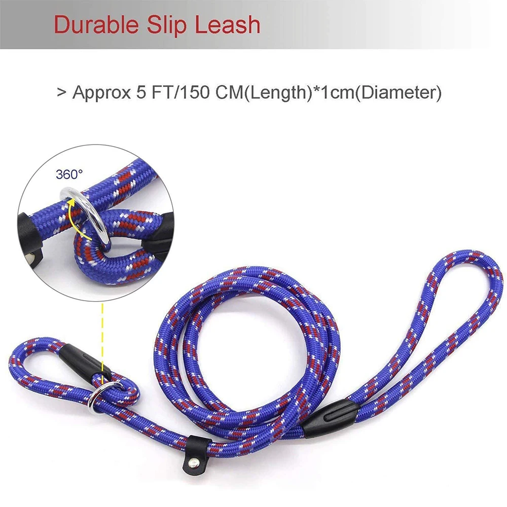 Strong Dog Rope with Comfortable Padded Handle and Highly Reflective Threads Dog Training Leashes Rope