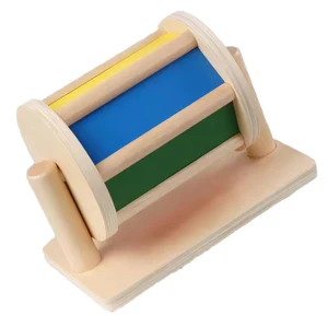 Montessori Spinning Education Wooden Musical Rainbow Colors Wooden Toys Rainbow Drum Montesori