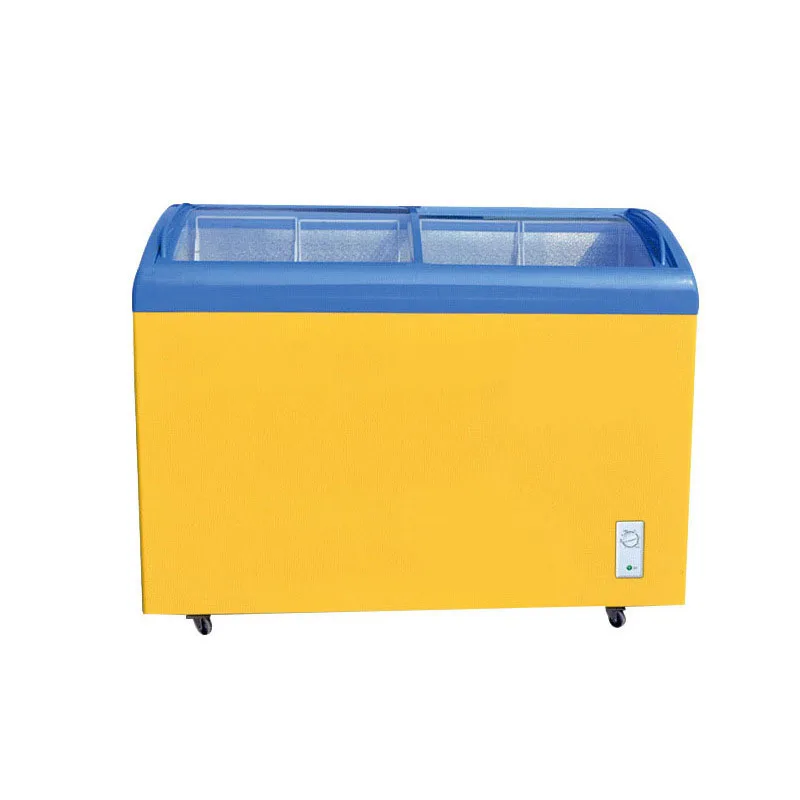 Small Double-Temperature Display Freezer Deep Ice Cream Showcase for Supermarket and Shop Use