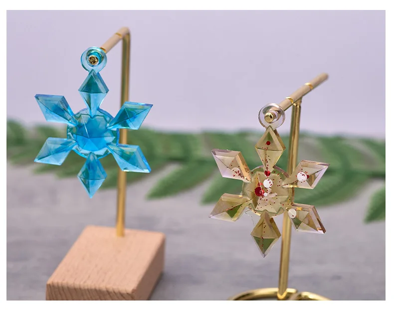 Mirror Crystal Drop Glue Snowflake Accessories with Holes Pendant Jewelry Drop Glue Christmas Mold for DIY Handmade manufacture