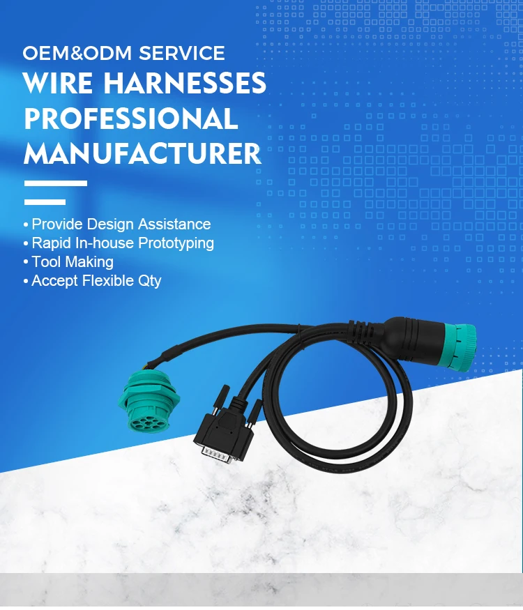 product factory custom db16 pin to j1939 9 pin j1939 deutsch eld y cable automobile diagnostic tools wiring harness-3