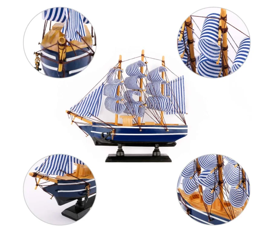 Wholesale Wooden Handmade Sailing Ship Models Gift Home Sailing Ship Models