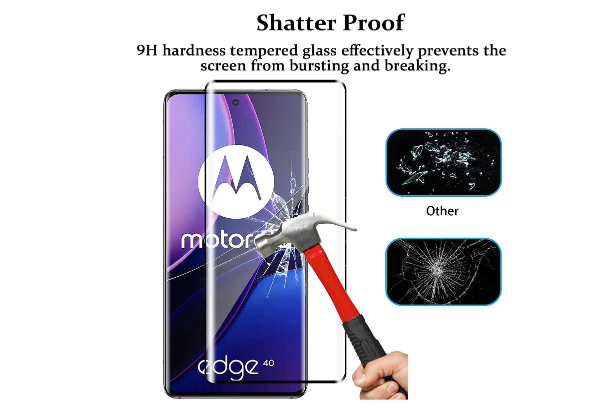 3D полностью изогнутая закаленная стеклянная Защитная пленка для экрана телефона Motorola Edge 40 Accesorios