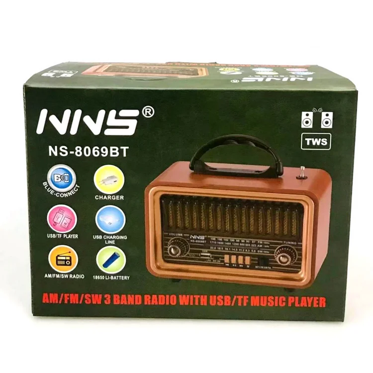 NNS NS-8069BT TWS 3Band USB/ TF/BT Music Player Portable Bluetooth Radio