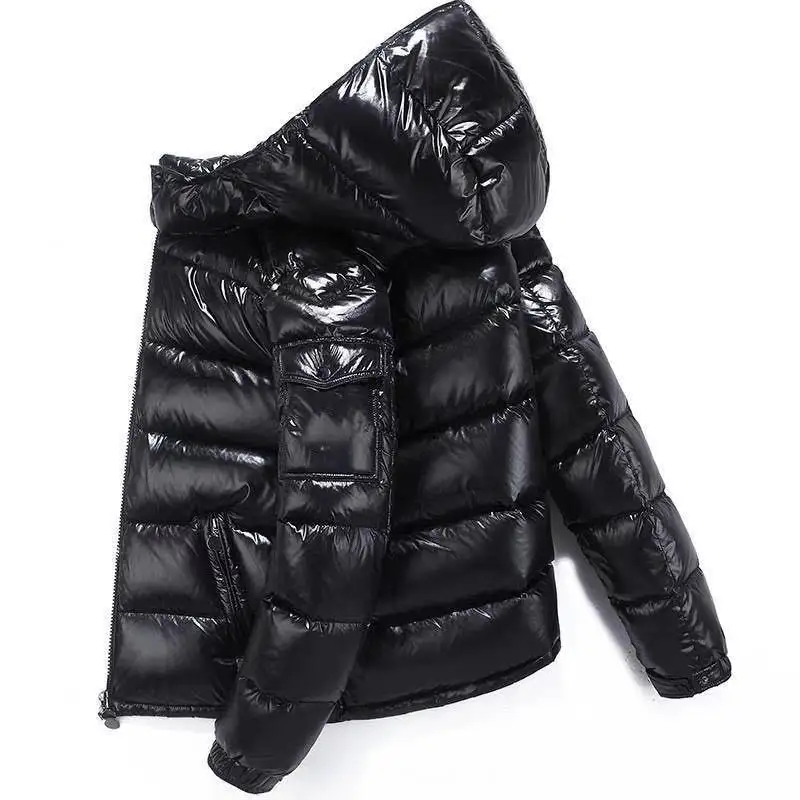 Custom Men's Plain Hooded Glossy Shiny Puffer Jacket High Quality Quilted  Down Jacket Winter Warm Outwear Thick Down Coat - China Puffer Jacket Mens  and Down Coat price