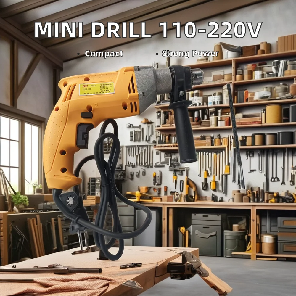 Portable Mini Electric Drill Machine High Power 110-220v Single Speed ...