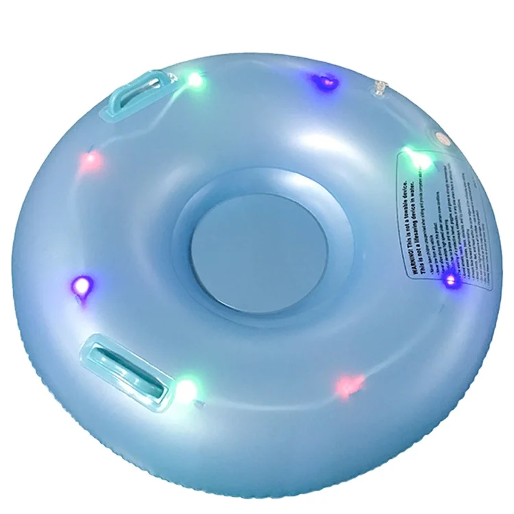 Thick PVC LED Inflatable River Lounger - Lighted Pool Float Lounge Chair with Durable Plastic Raft for Water Swimming
