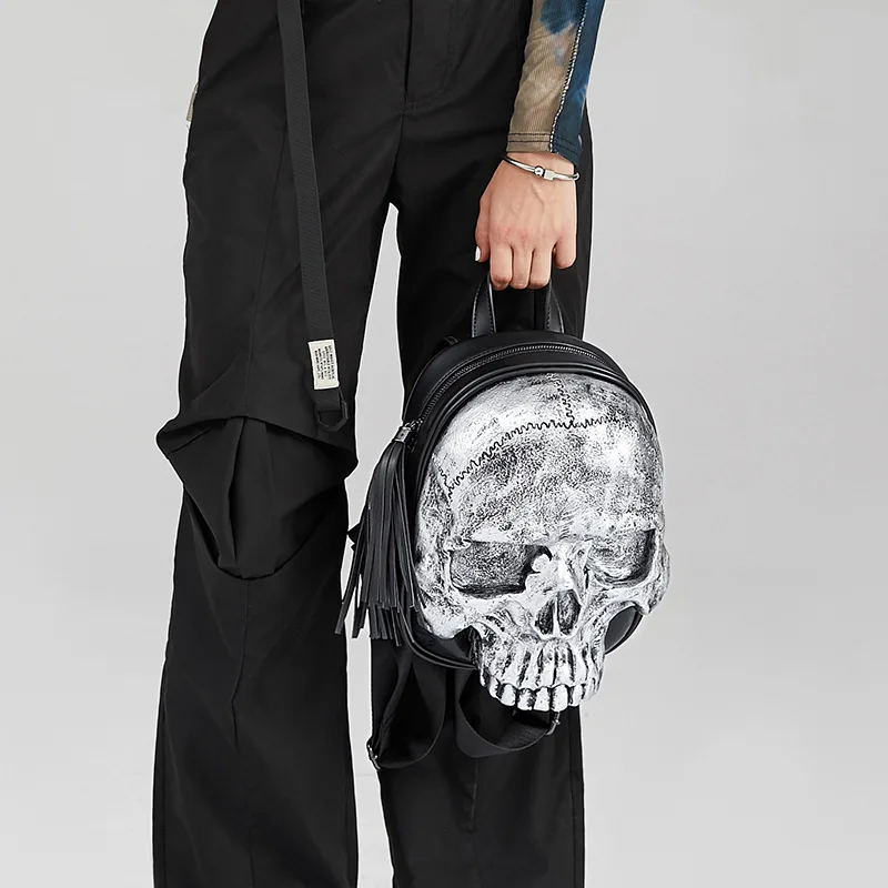 Trend New 3D Skull Backpack Purse for Women - Punk Style
