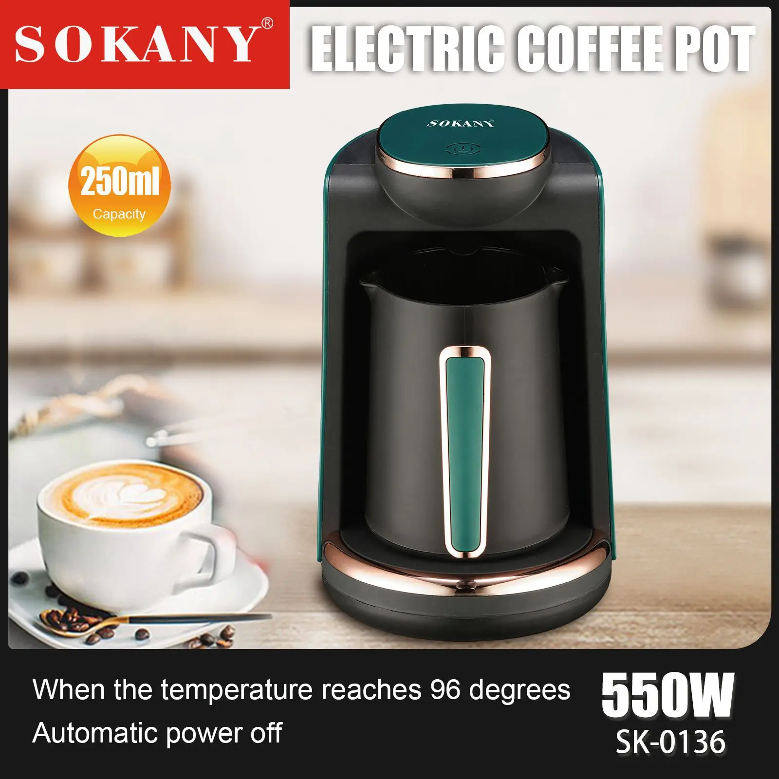 Automatic Turkish Coffee Maker Machine Cordless Electric Coffee Pot Food  Grade Moka Coffee Kettle Portable Travel -600W - AliExpress