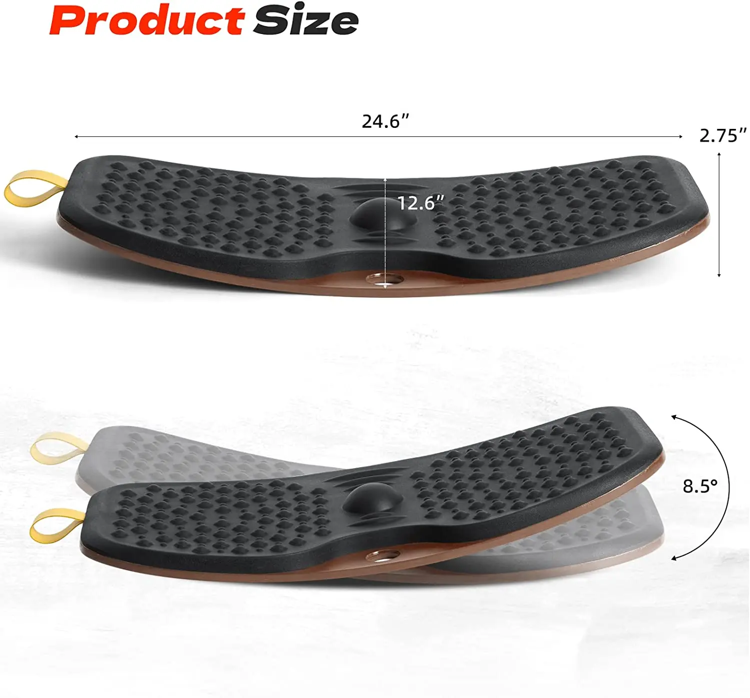 Standing Desk Mat With Anti Fatigue Bar,Wooden Wobble Balance Board