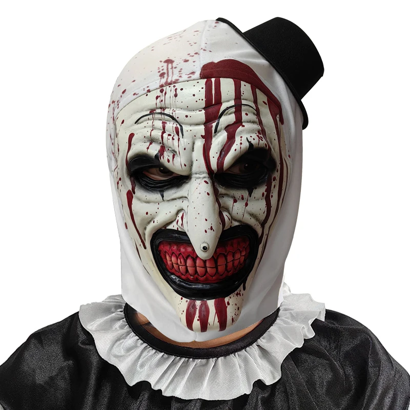 Masque D'horreur Halloween En Latex - Avec Foulard Et Chapeau - Effrayant, Sanglant - Pour Fête, Carnaval