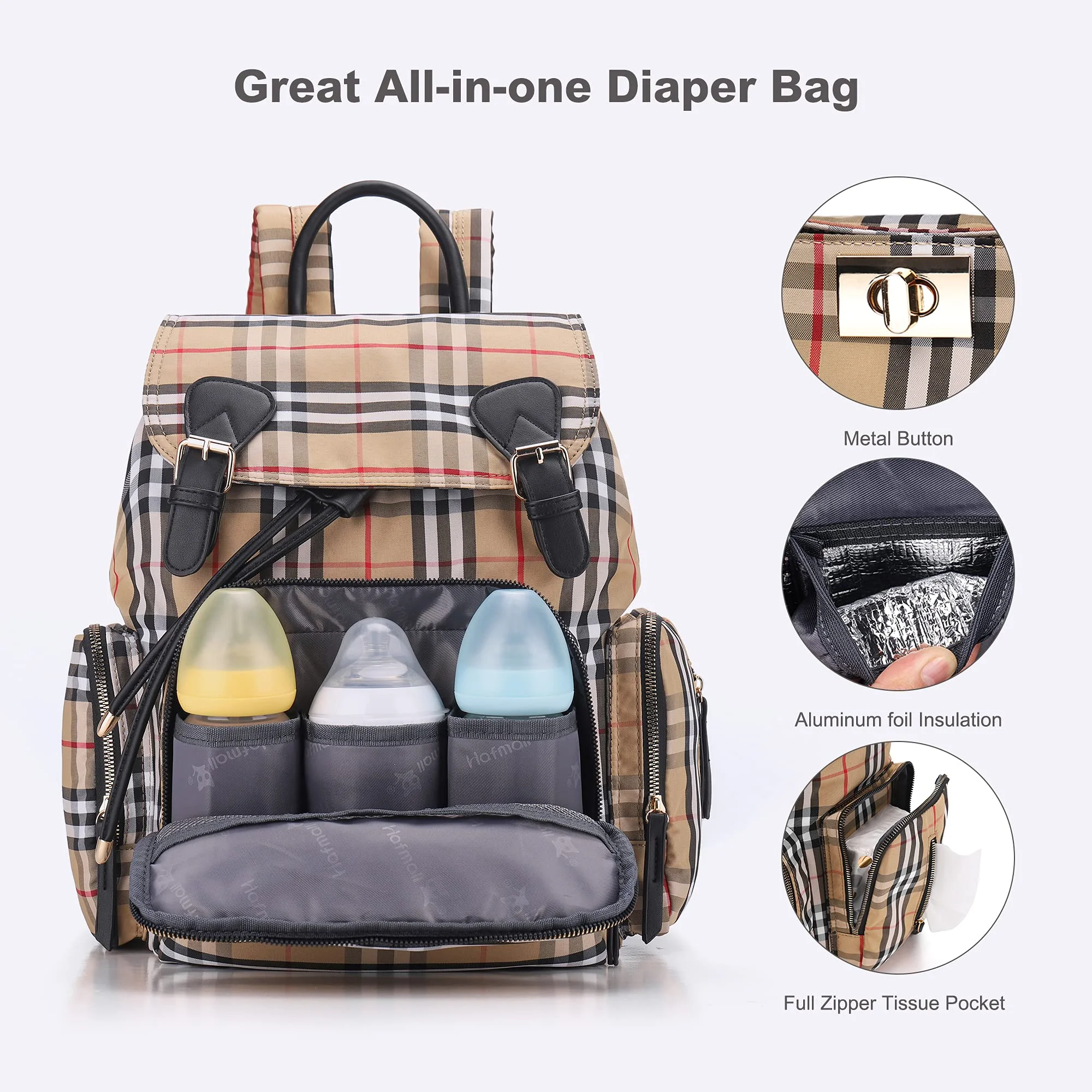 High Quality wholesale luxury diaper bags water resistant personalized women diaper bag backpacks outdoor travel bags with usb
