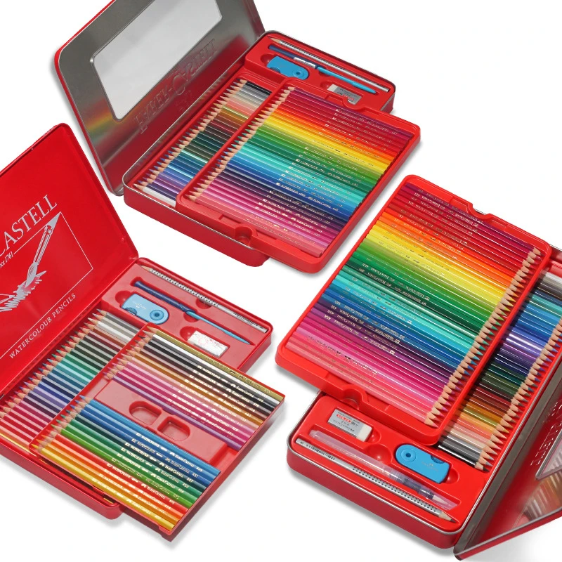 72 цвета водорастворимые цветные свинцовые карандаши Pixarra Pro Studio steraser точилка Набор цветных карандашей для рисования