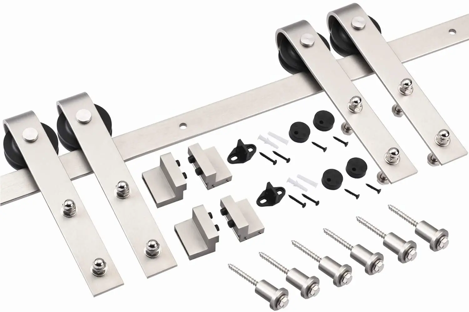 6.6 Ft Brushed Nickel Sliding Barn Door Hardware Track Kit Buy