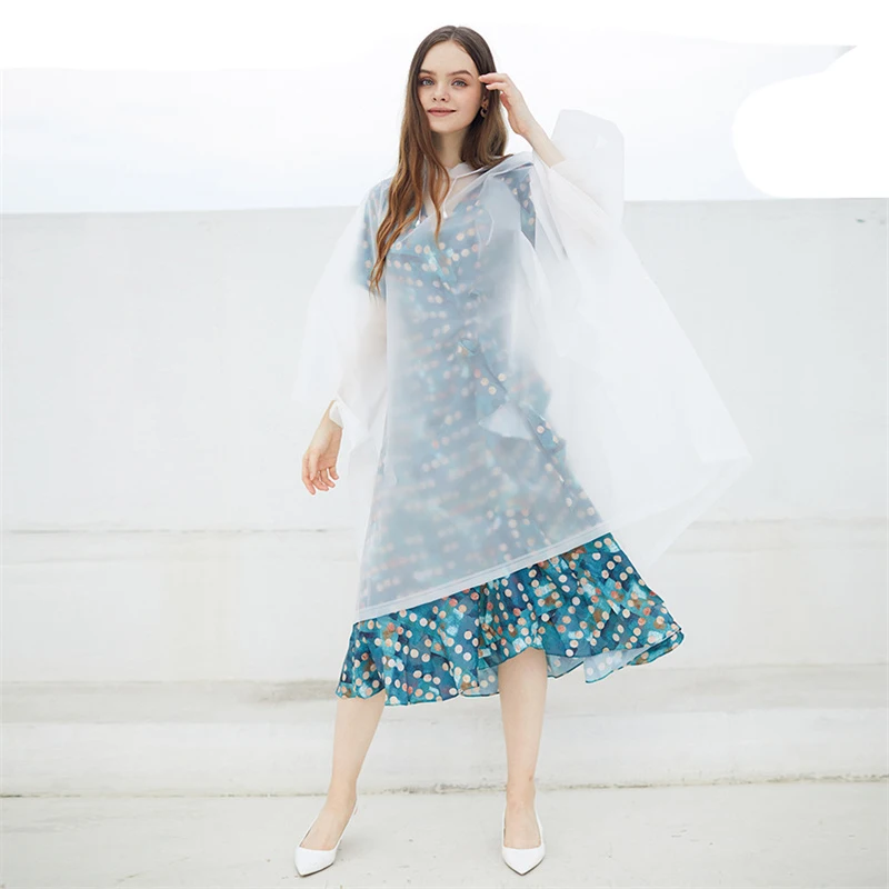 High Quality Reusable Cheap Custom logo Printed PVC EVA Rain Coat Waterproof Raincoat Rain Poncho