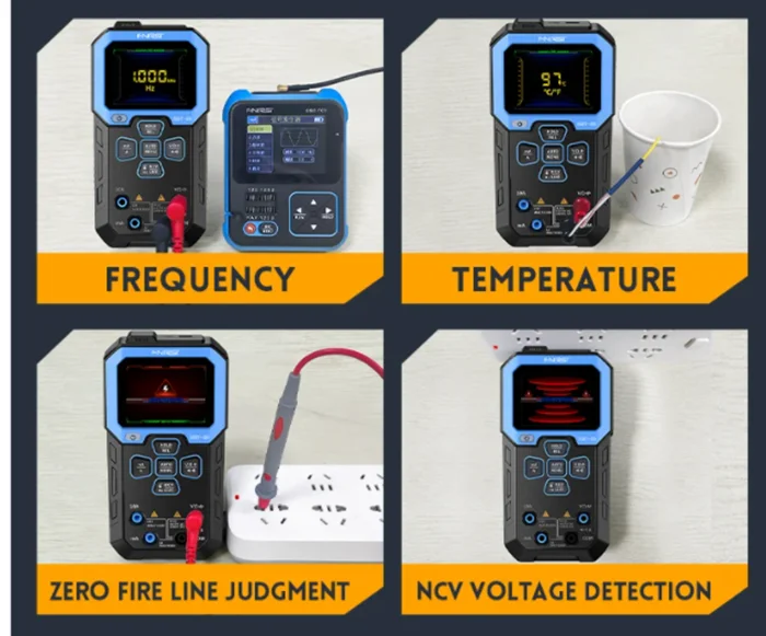 FNIRSI DMT-99 Digital Multimeter 9999 Counts TRMS Rechargeable Smart Multimeter Tester With Auto Ranging Measures Ncv Voltage Current Resistance Diodes Capacitance Frequency Temperature