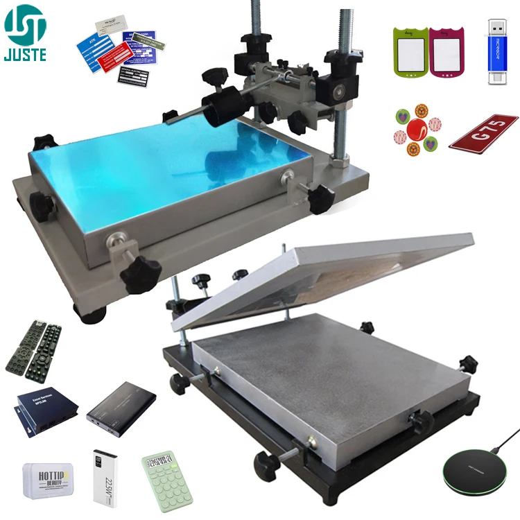 Manual Flat Bed Silk Screen Printing Machine Price 1 Station Micro Registration Print Screen Printer