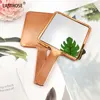 rose gold square handheld mirror