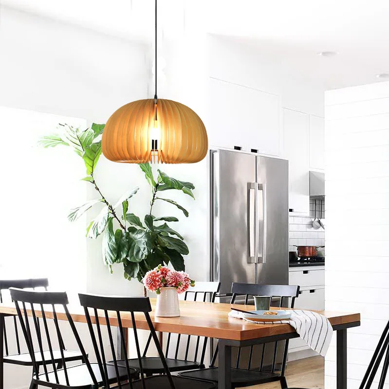 Wooden dining room chandelier pendant light