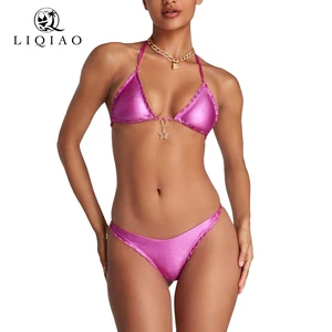Women's New Luxury Satin Bikini Sets Sexy Thongs and Bras for Young Women Hot Selling Beachwear & Swimwear