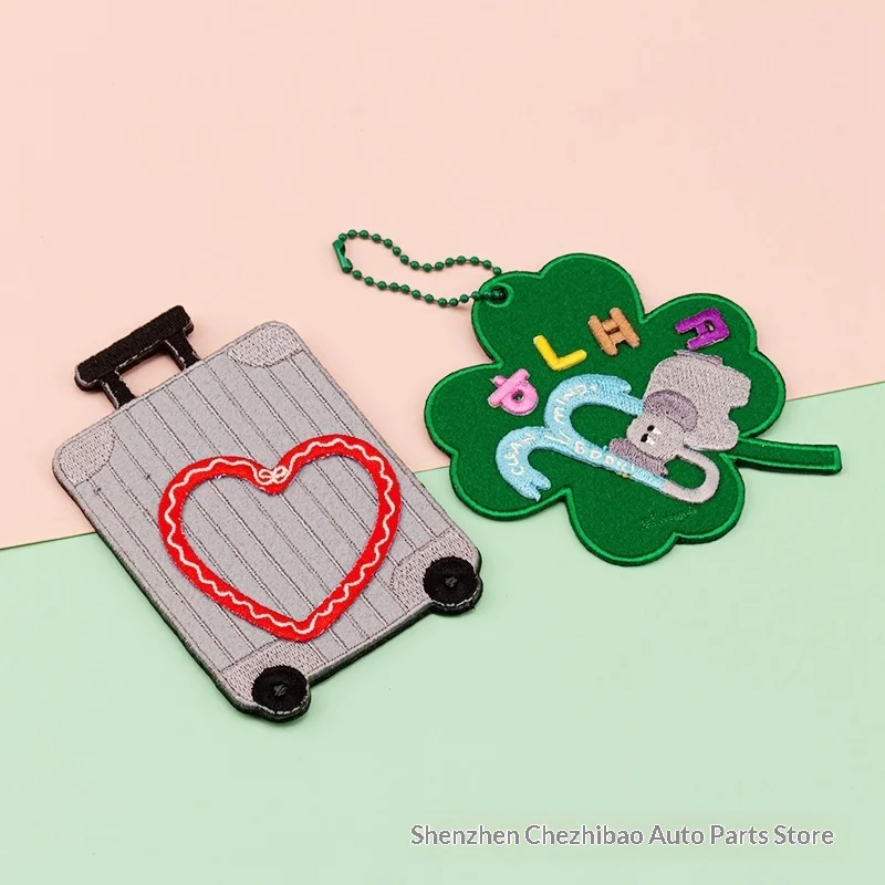 Korean INS-style Embroidered Customizable Luggage Tag for Travel Suitcase Anti-loss Checked Baggage with Blank Name Tag preview 2