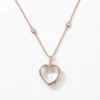 Collar con caja en forma de corazón - Caja vacía en oro rosa