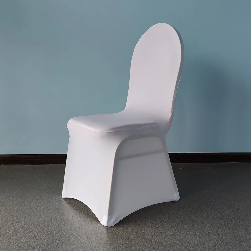 wholesale custom white stretch spandex banquet wedding dining chair covers / housse de chaises