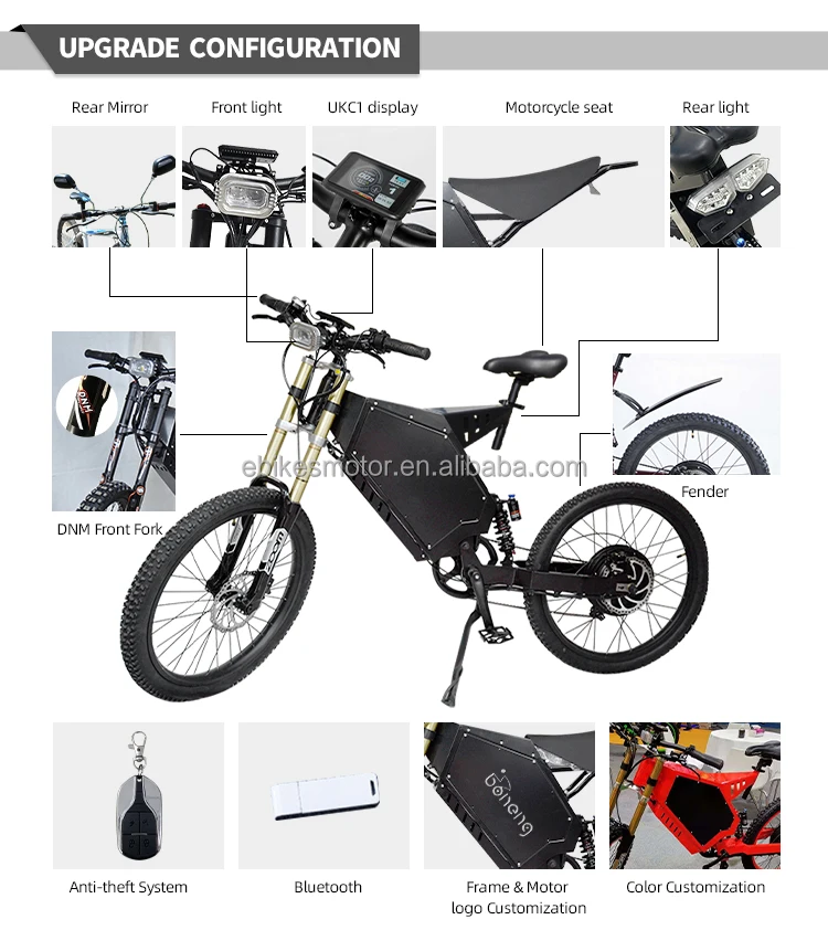 CE ROHS ISO 65 km/h e cycle e bike 48v 2000w bicicletta elettrica