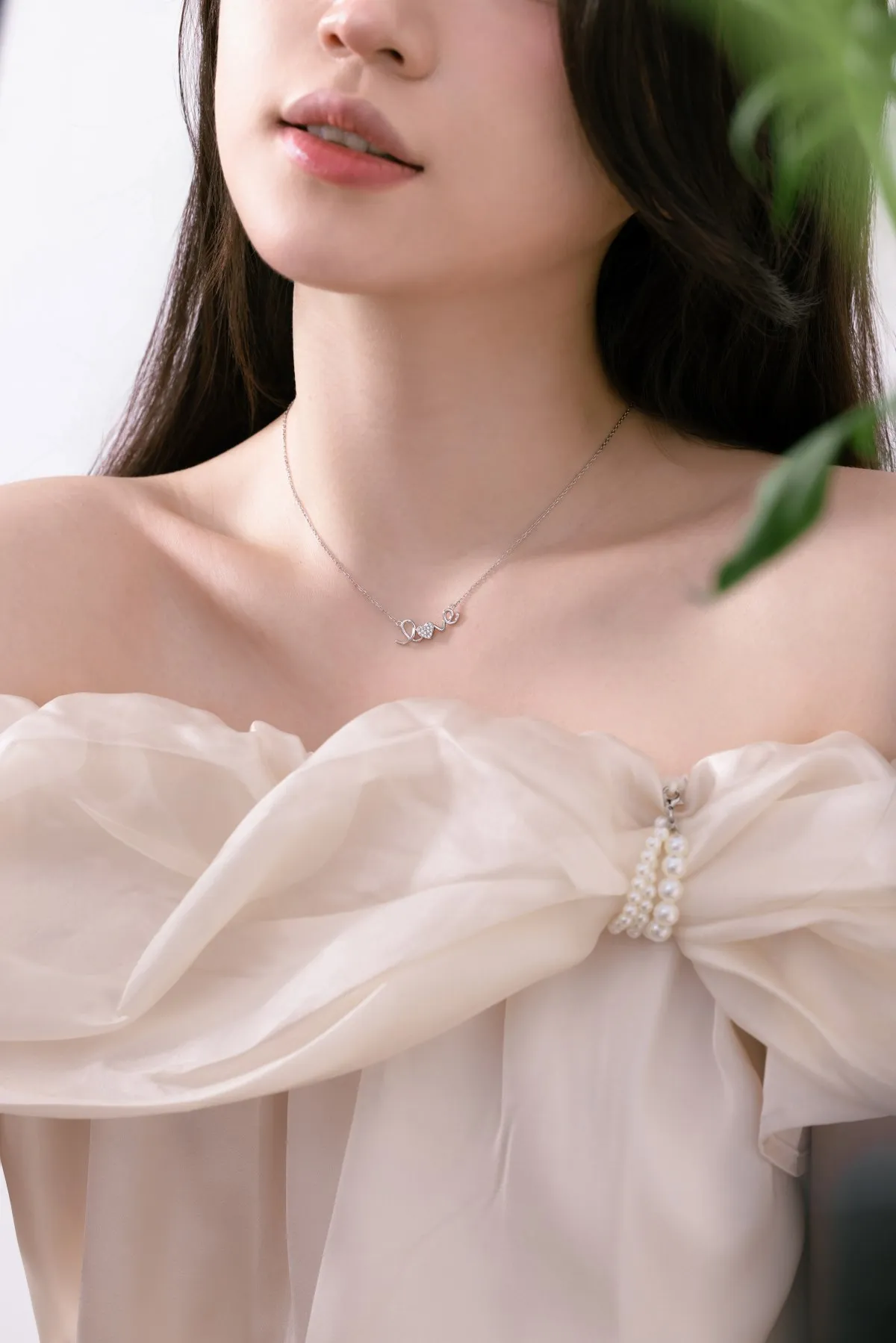 KAKODIY temperament 925 Sterling Silver heart letter pendant necklace zircon zirconia jewelry 18K gold plated necklace bracelet set for girls detail 2