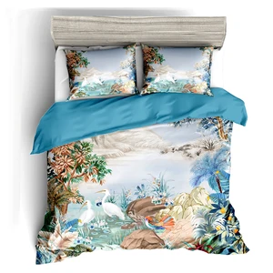 Digital Print Satin 3D  Bedding Set Duvet Cover Set 100% Cotton Bed Sheet Textile Custom Duvet Cover