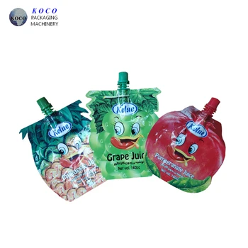 KOCO Clear Plastic Liquid Pouch with Spout for Soup, Water, Juice, and Beverage Packaging