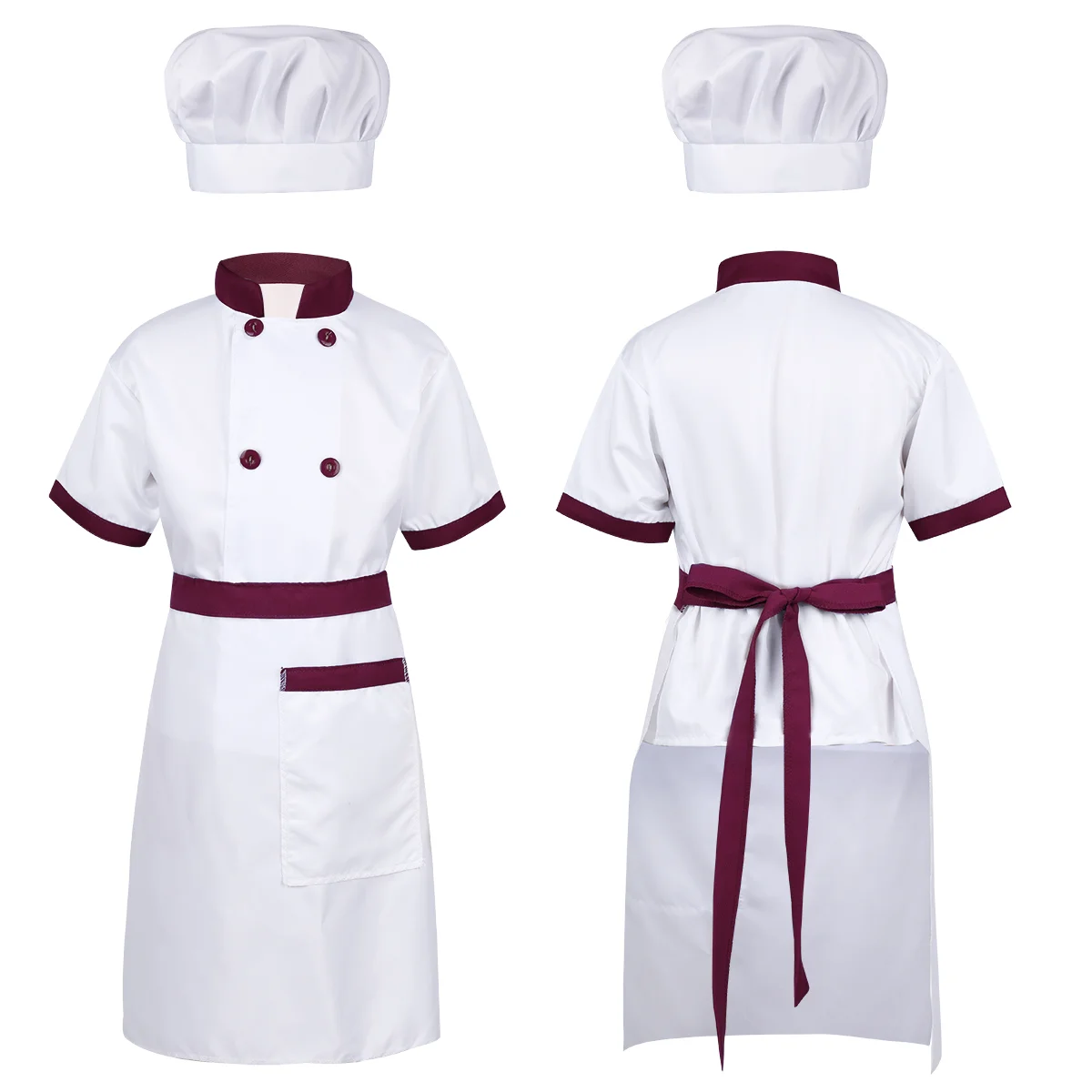 Children Chef Cook Kitchen Uniform Halloween Kids Restaurant Waiter Catering Clothing Sets for Party Cosplay Costumes Roleplay