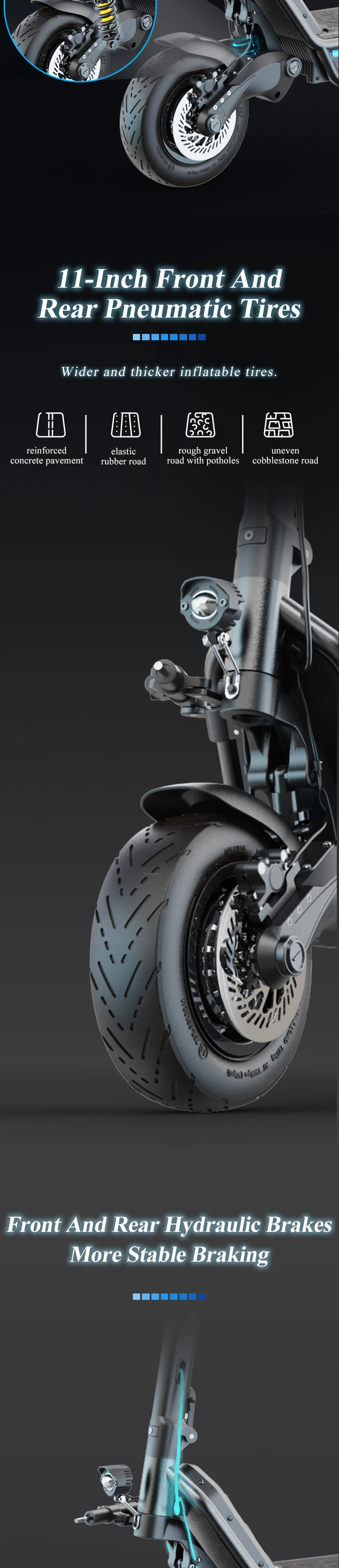 Joyor E8 Powerful Dual Motor 100km Scooters Off Road Foldable 11 Inch