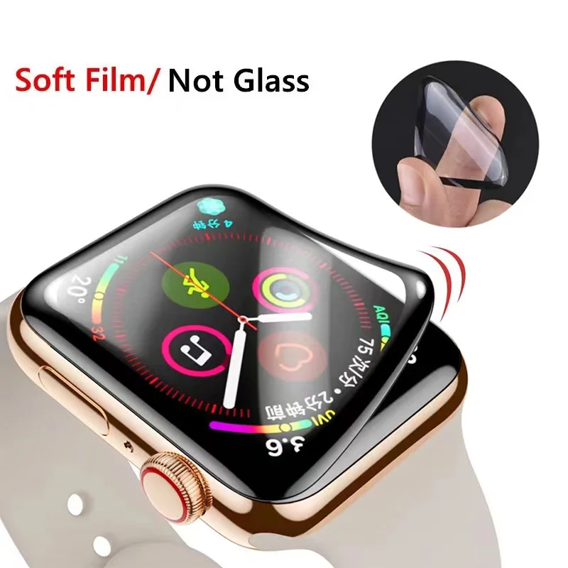 Hwl Pmma Protective Flexible Watch Tempered Glass Film For Apple Watch
