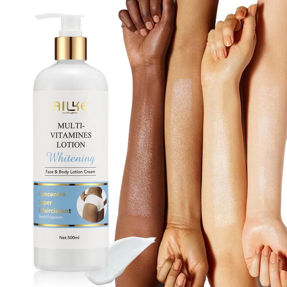 AILKE OEM 500 мл Витамин Осветляющий Крем отбеливающий лосьон для тела черной