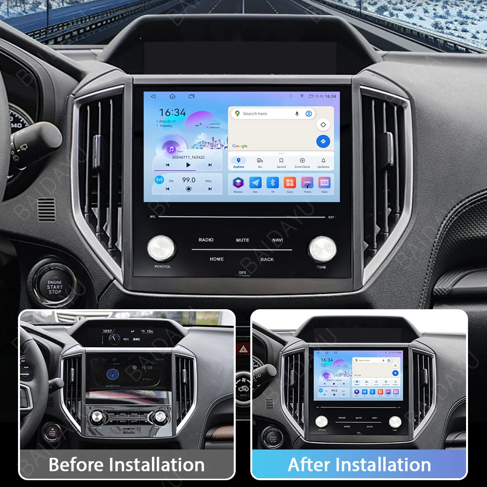 Baidayu Android 13 Car Radio for Subaru Forester XV 2018 Multimedia Player GPS Navigation 8 Inch With Buttons Carplay